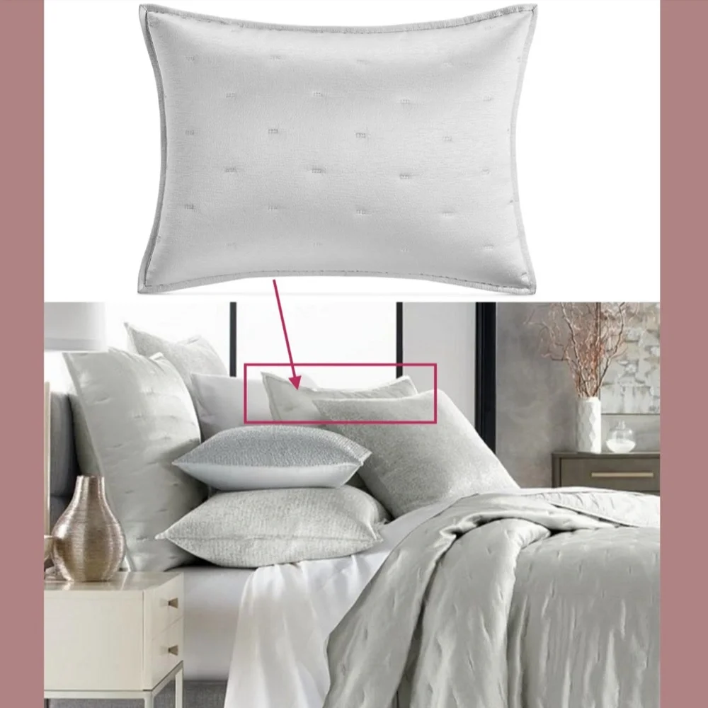 NIB $135 [ 1 Standard ] Quilted Pillow Sham for Hotel Collection Glint‎ Grey